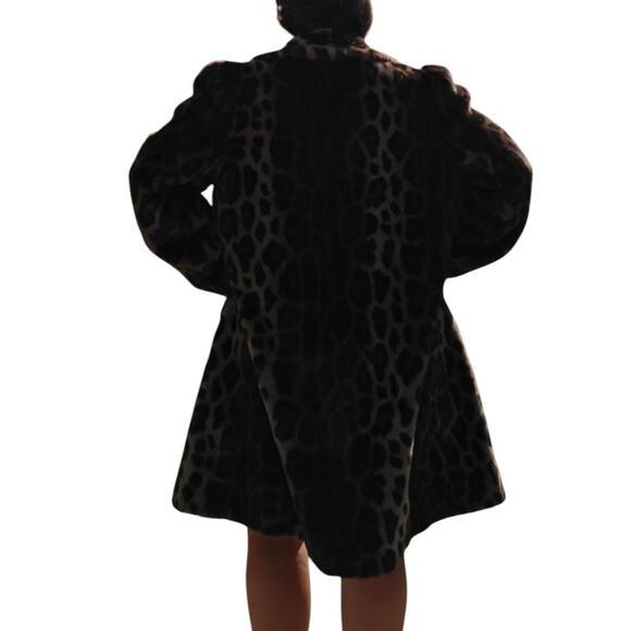 Leopard Animal Print faux fur Coat by Style VI - Picture 5 of 6